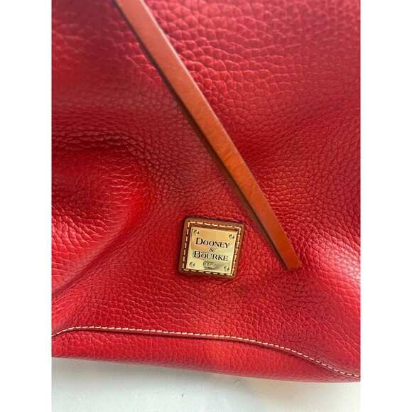 Dooney & Bourke Pebble Grain Leather Hobo Shoulder Bag Red - Picture 2 of 14